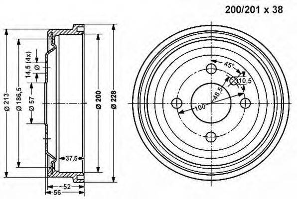 Тормозной барабан VEMA 800827