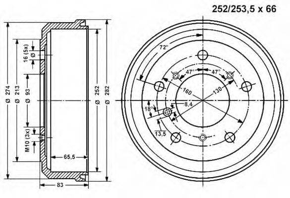 Тормозной барабан VEMA 800976