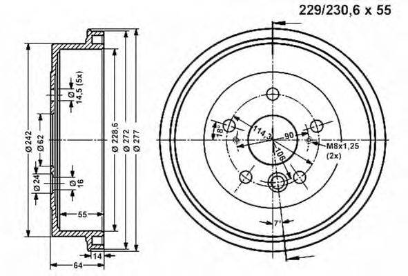 Тормозной барабан VEMA 801211