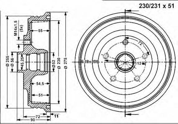 Тормозной барабан VEMA 801235