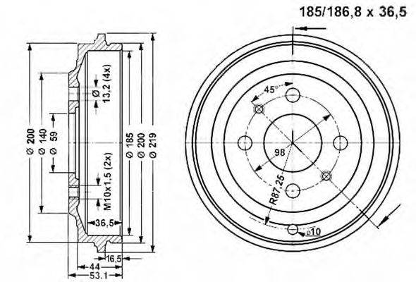 Тормозной барабан VEMA 801286