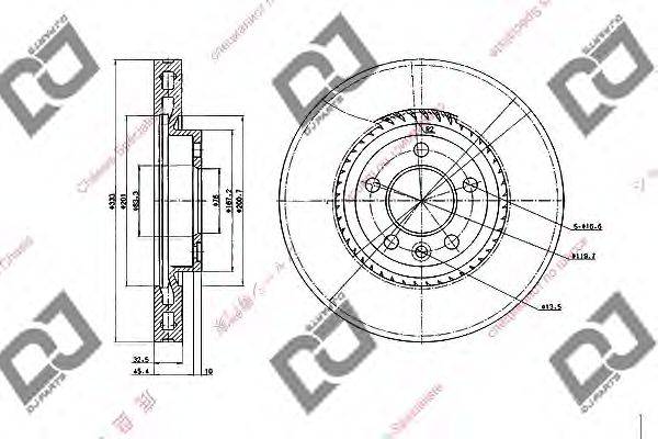 Тормозной диск DJ PARTS BD1850