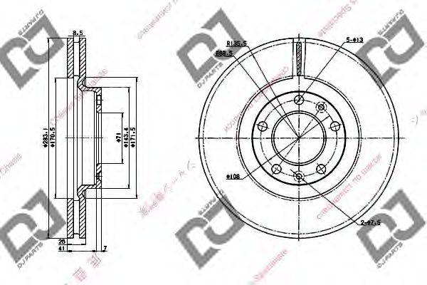 Тормозной диск DJ PARTS BD1316