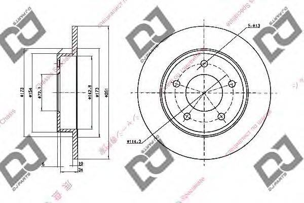 Тормозной диск DJ PARTS BD1722