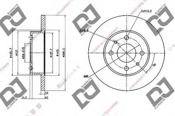 Тормозной диск DJ PARTS BD1656