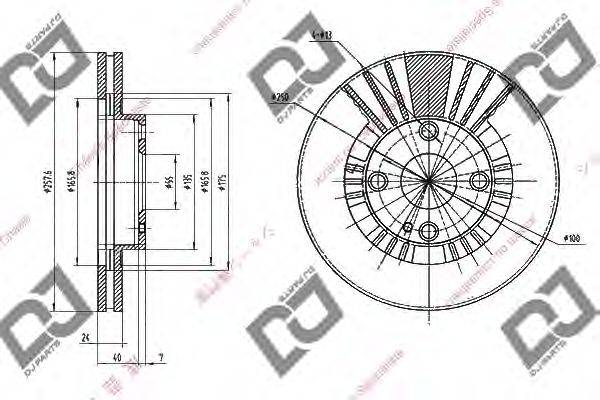 Тормозной диск DJ PARTS BD1725