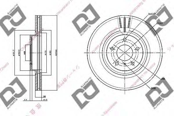 Тормозной диск DJ PARTS BD1541