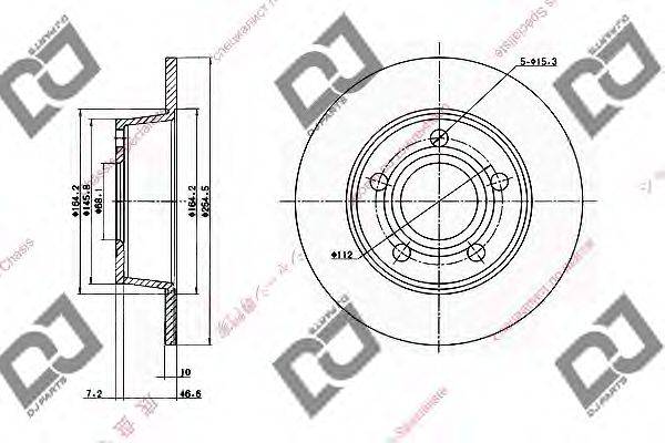 Тормозной диск DJ PARTS BD1595