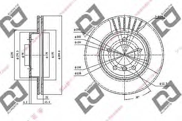 Тормозной диск DJ PARTS BD1616