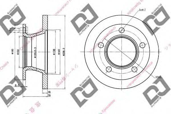 Тормозной диск DJ PARTS BD1482