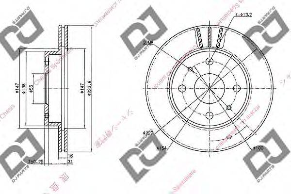 Тормозной диск DJ PARTS BD1542