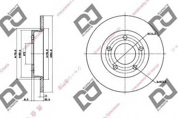 Тормозной диск DJ PARTS BD1376