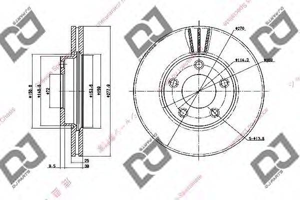 Тормозной диск DJ PARTS BD1377