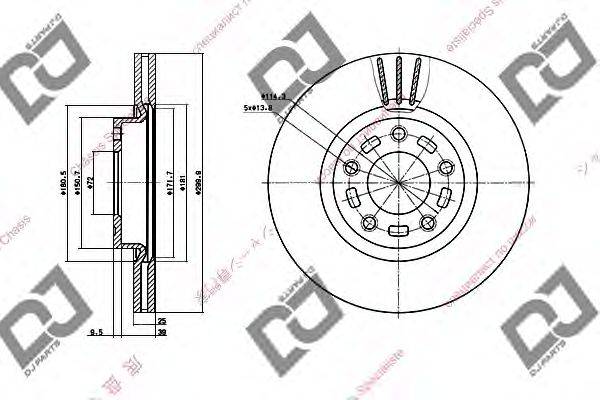 Тормозной диск DJ PARTS BD1378