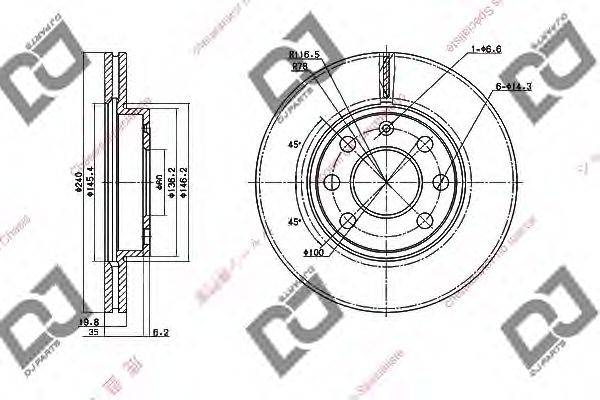 Тормозной диск DJ PARTS BD1400