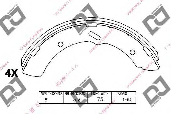 Комплект тормозных колодок DJ PARTS BS1347