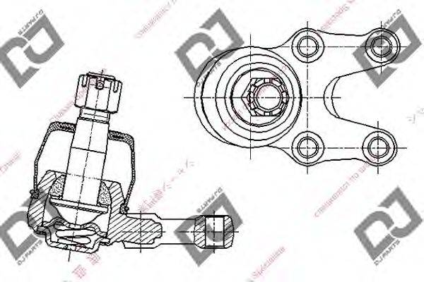 Несущий / направляющий шарнир DJ PARTS DB1197