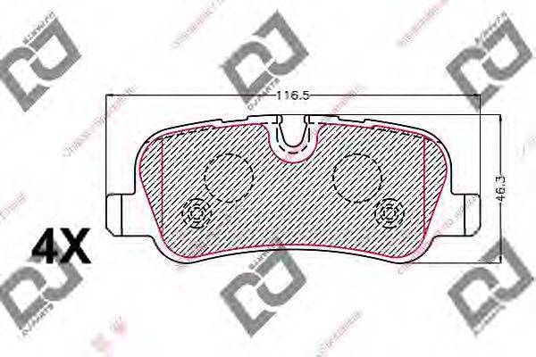 Комплект тормозных колодок, дисковый тормоз DJ PARTS BP2201