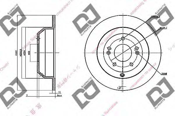 Тормозной диск DJ PARTS BD2196