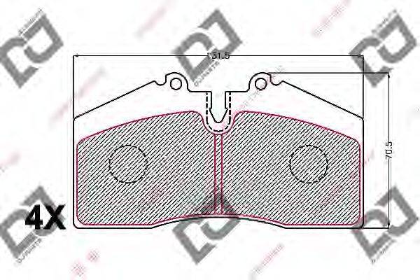 Комплект тормозных колодок, дисковый тормоз DJ PARTS BP2159