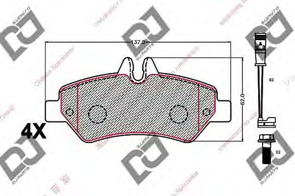 Комплект тормозных колодок, дисковый тормоз DJ PARTS BP2174