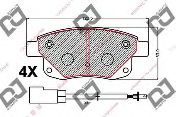 Комплект тормозных колодок, дисковый тормоз DJ PARTS BP2182