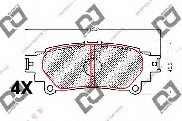 Комплект тормозных колодок, дисковый тормоз DJ PARTS BP2202