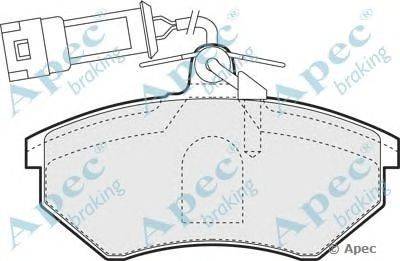 Комплект тормозных колодок, дисковый тормоз APEC braking PAD1088