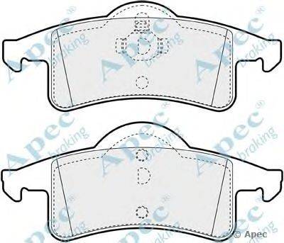 Комплект тормозных колодок, дисковый тормоз APEC braking PAD1154