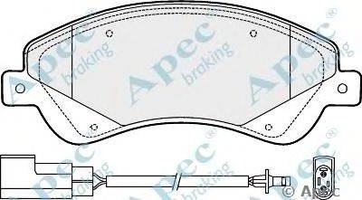 Комплект тормозных колодок, дисковый тормоз APEC braking PAD1476