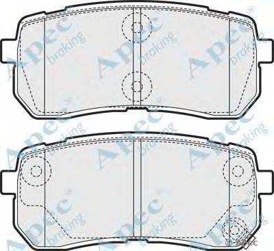 Комплект тормозных колодок, дисковый тормоз APEC braking PAD1581