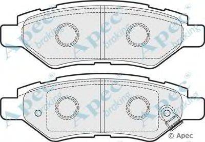 Комплект тормозных колодок, дисковый тормоз APEC braking PAD1636