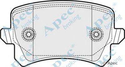 Комплект тормозных колодок, дисковый тормоз APEC braking PAD1654
