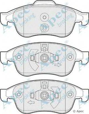 Комплект тормозных колодок, дисковый тормоз APEC braking PAD1669