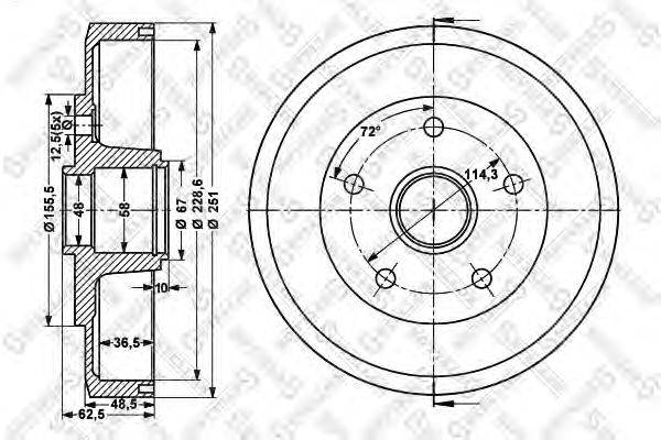 Тормозной барабан STELLOX 6025-3211-SX