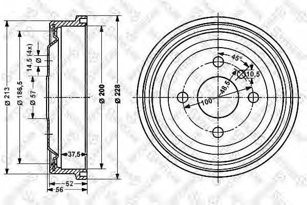 Тормозной барабан STELLOX 6025-3605-SX