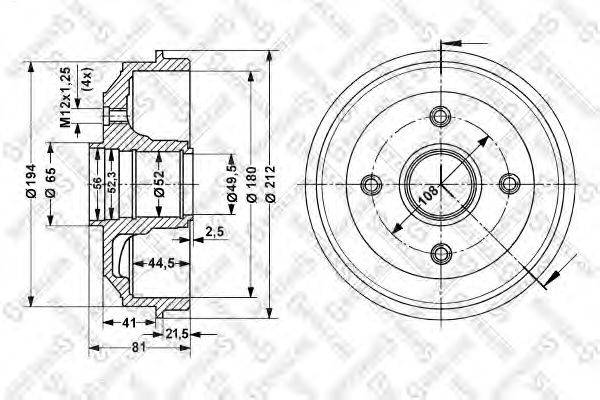 Тормозной барабан STELLOX 6025-3705-SX