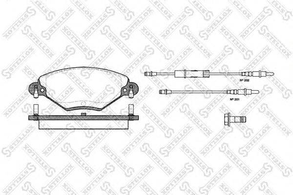 Комплект тормозных колодок, дисковый тормоз STELLOX 839 004B-SX