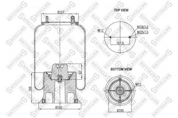 Кожух пневматической рессоры STELLOX 84-00128-SX