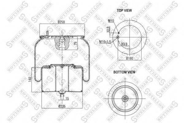 Кожух пневматической рессоры STELLOX 84-00141-SX