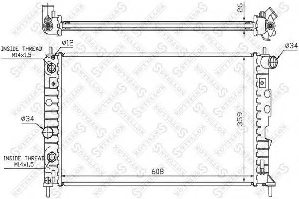 Радиатор, охлаждение двигателя STELLOX 10-26661-SX