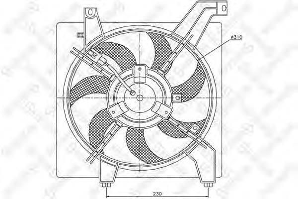 Вентилятор, охлаждение двигателя STELLOX 29-99127-SX