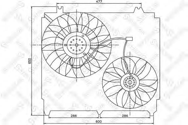 Вентилятор, охлаждение двигателя STELLOX 29-99158-SX