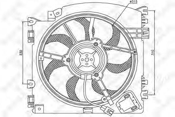 Вентилятор, охлаждение двигателя STELLOX 29-99227-SX