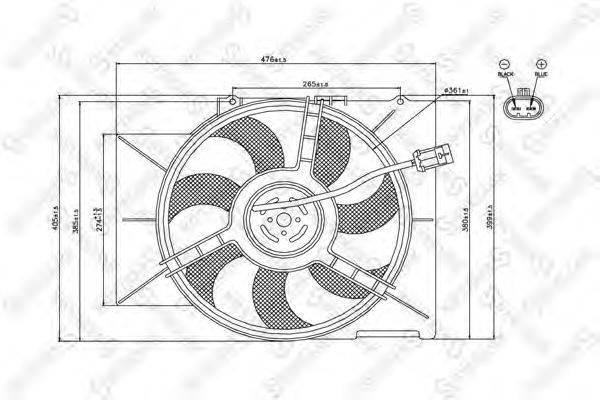 Вентилятор, охлаждение двигателя STELLOX 29-99307-SX