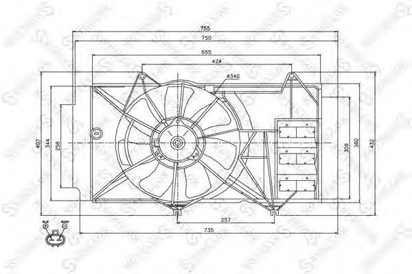 Вентилятор, охлаждение двигателя STELLOX 2999338SX