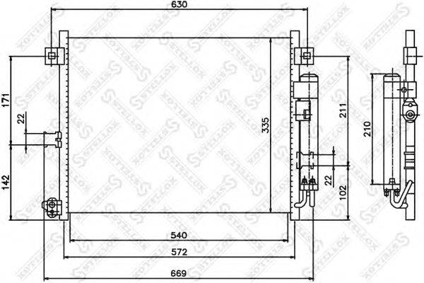 Конденсатор, кондиционер STELLOX 10-45286-SX