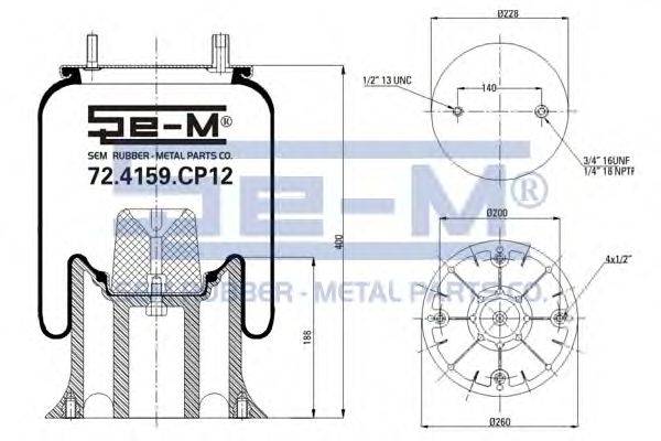 Кожух пневматической рессоры RIDEWELL SUSPENSIONS 1003589101C