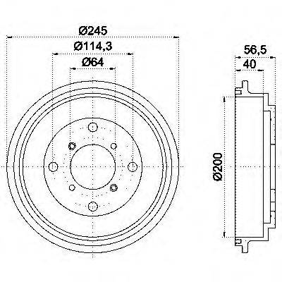 Тормозной барабан HELLA PAGID 8DT355301001