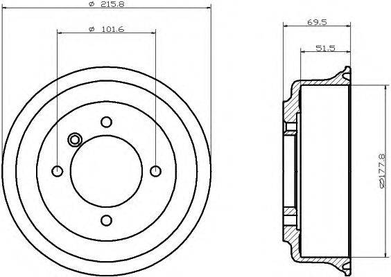 Тормозной барабан HELLA PAGID 8DT355302251